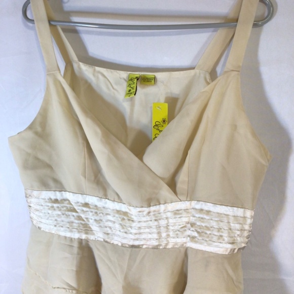 color code womens babydoll tank top beige size Large casual retro festival - Picture 4 of 6